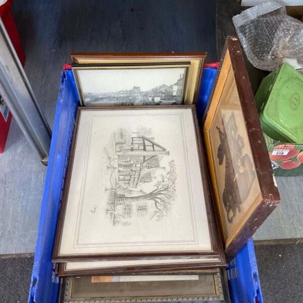 Lot of vintage framed pictures and photos for collectors.
