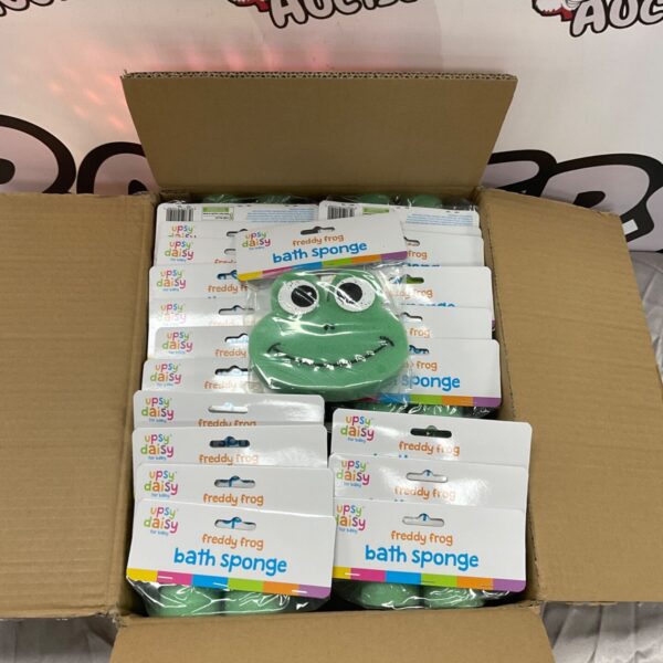 Vintage Freddy Frog bath sponges in original box.
