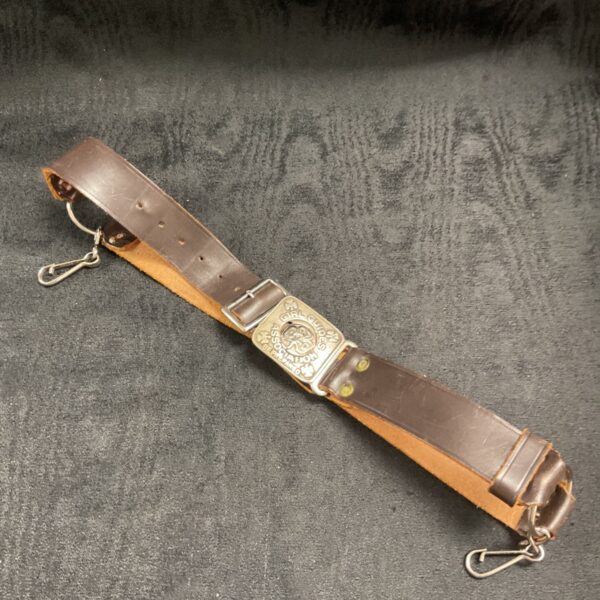 Vintage Girl Guides Association leather belt with brass buckle.