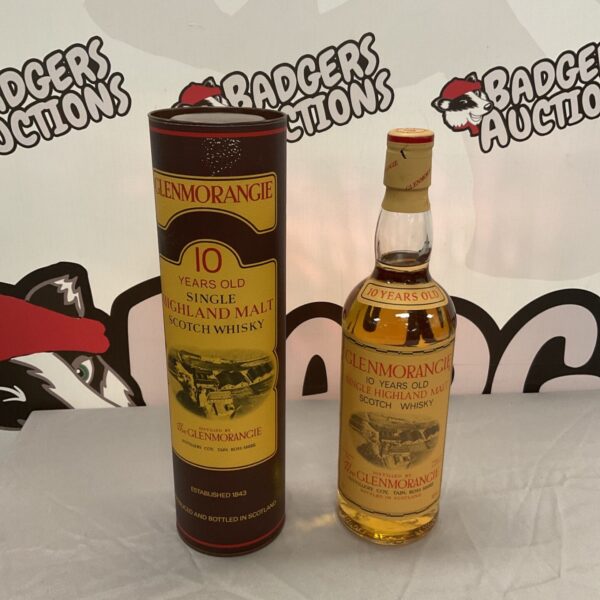 Glenmorangie 10 year old single malt scotch whisky bottle.