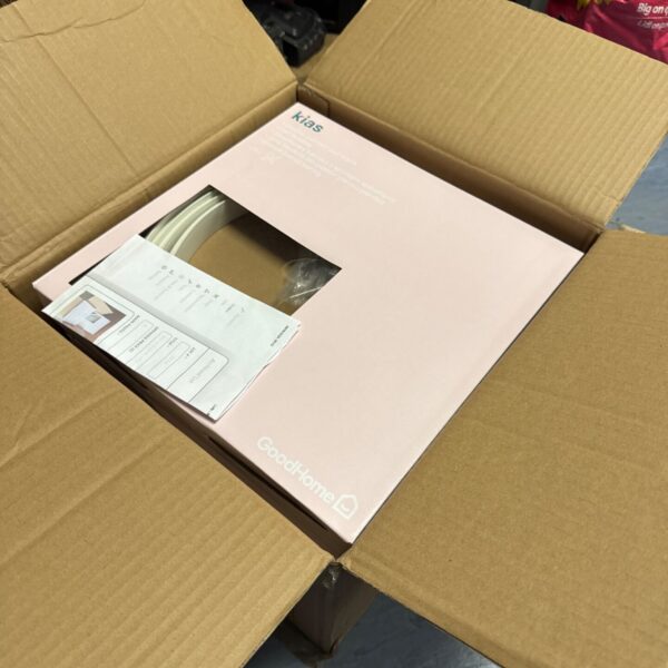 Box of new Good Home Kias plastic curtain track packs for window treatments.