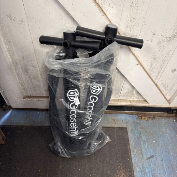 Vintage Goosehill airbed pump with stirrup foot operation.