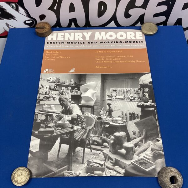 Original Henry Moore exhibition poster from the 1990 Southbank Centre show.