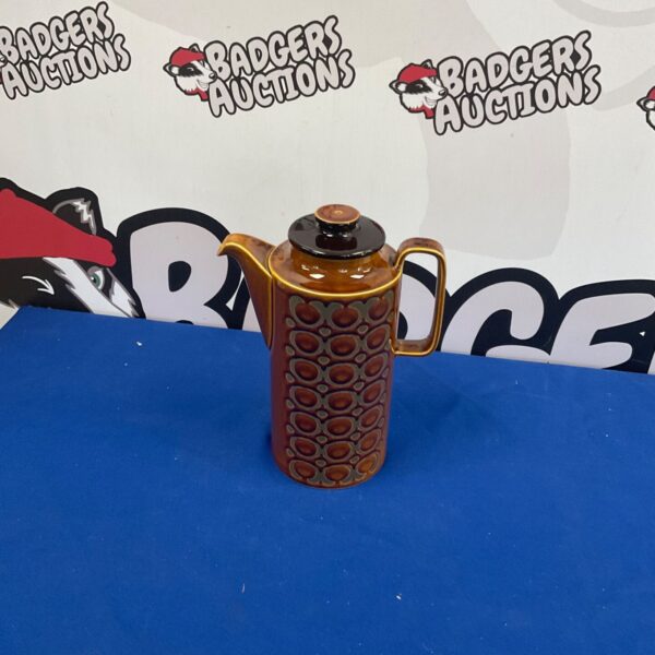 Vintage Hornsea Pottery coffee pot with a rich brown glaze.