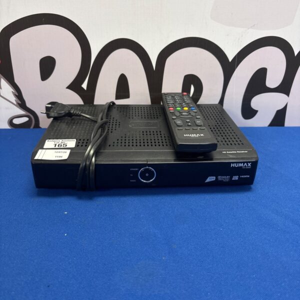Black Humax HD-5600s HD Satellite Receiver with remote control.