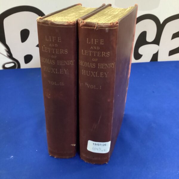 Antique books, "Life and Letters of Thomas Henry Huxley" volumes.