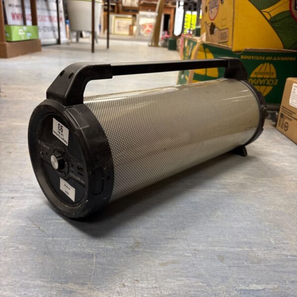 IDance Cyclone 1000X portable speaker with visible wear.