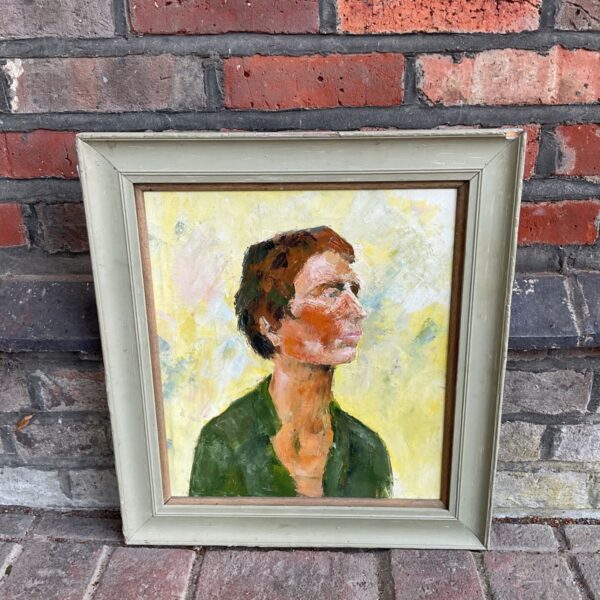 20th century impressionist oil painting of a young man.