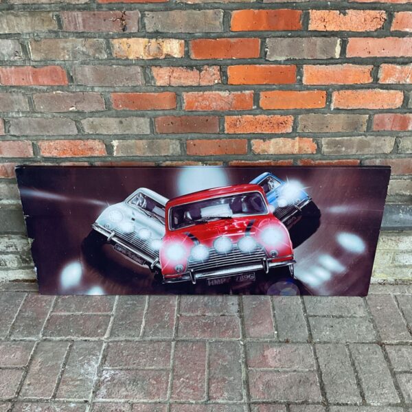 Large canvas print of the Mini Coopers from The Italian Job movie.