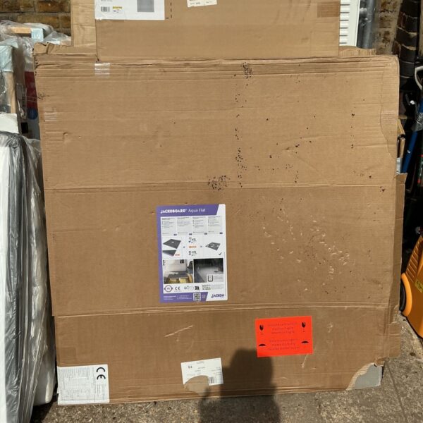 Jackoboard Aqua Flat shower tray in original packaging.