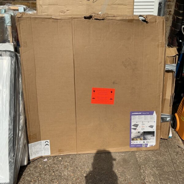 Jackoboard Aqua Flat shower tray in original packaging.