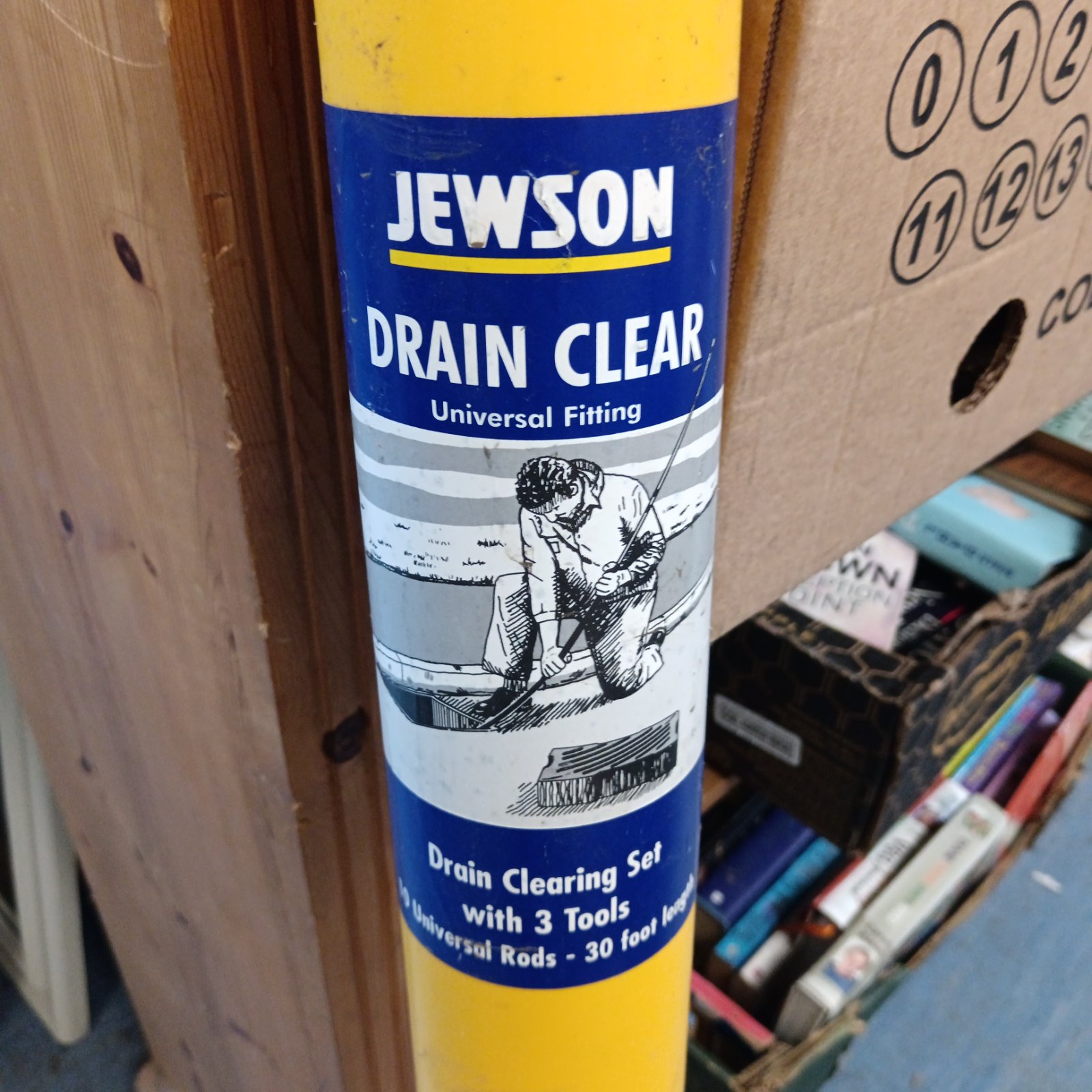 Jewson Drain Clear rods packaging, vintage plumbing tool.