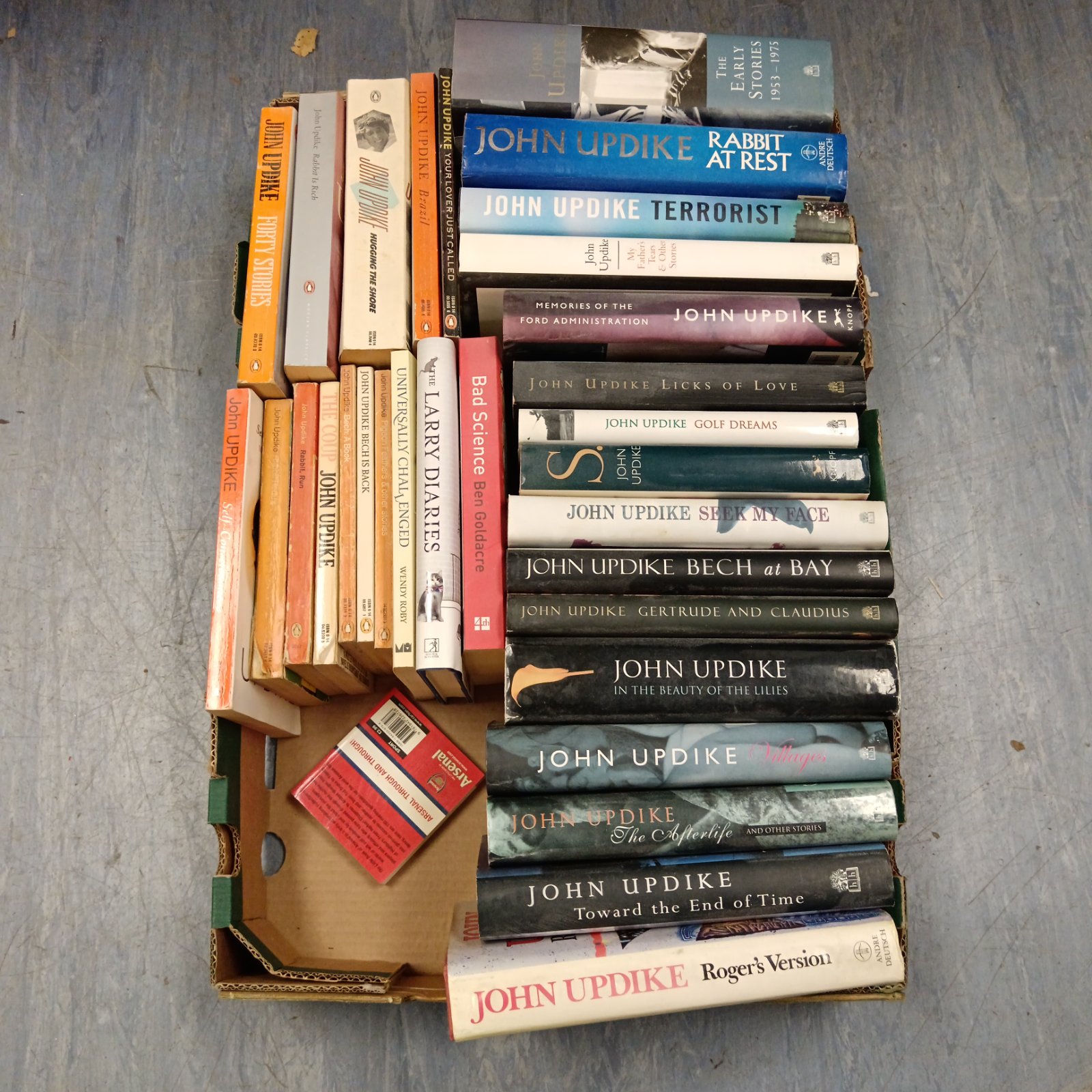 Collection of vintage John Updike hardcover books for collectors.
