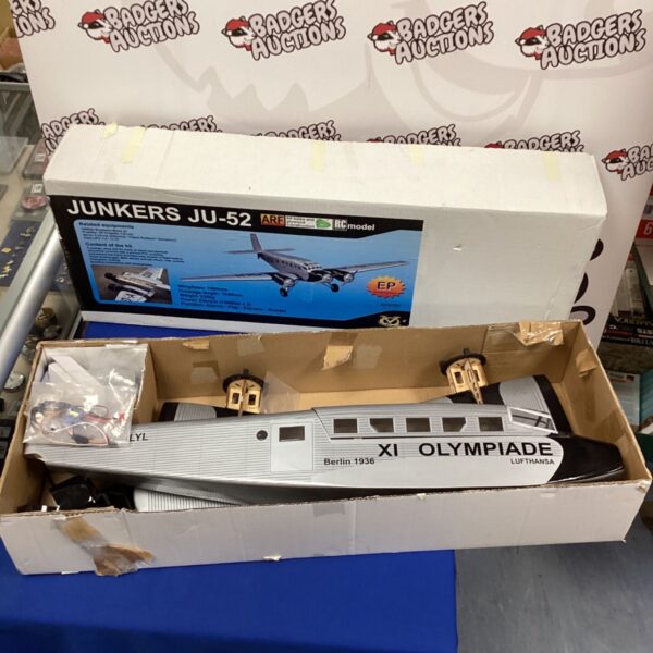 Vintage Junkers Ju52 balsa model aircraft with motors.