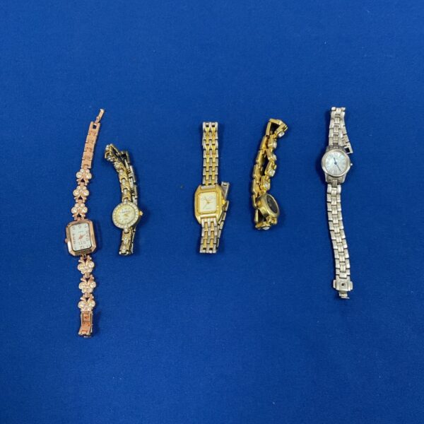 Lot of five ladies wrist watches in varying styles.