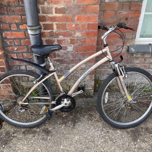 Tan LandRider mountain bike with automatic shifting system.