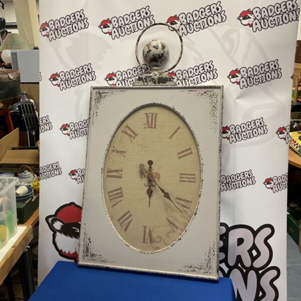 Large vintage quartz wall clock with Roman numerals for home decor.