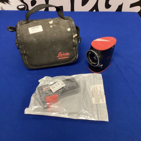 Leica Lino L2 laser level in a carrying case with battery tester.