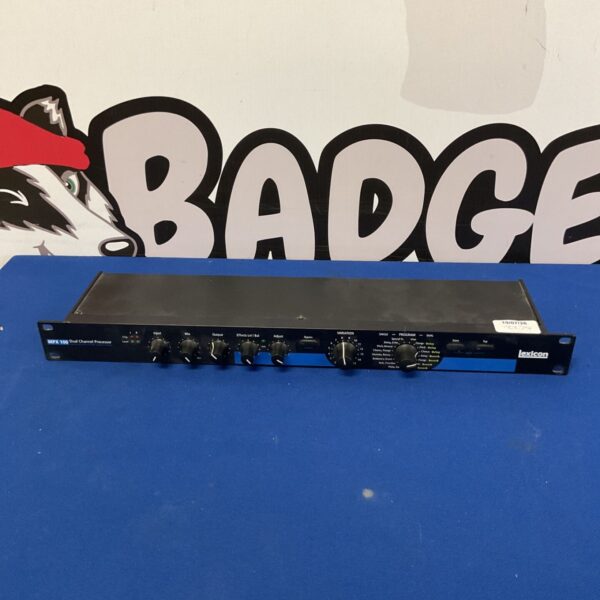 Vintage Lexicon MPX 100 dual channel effects processor front panel.