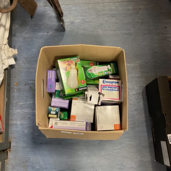 Mixed lot of various light bulbs in original packaging.