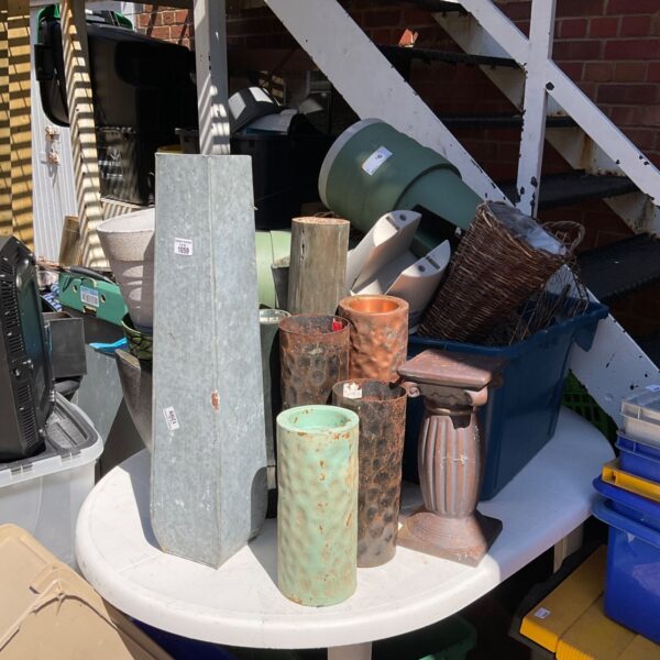 Bundle of garden stalls and plant pots