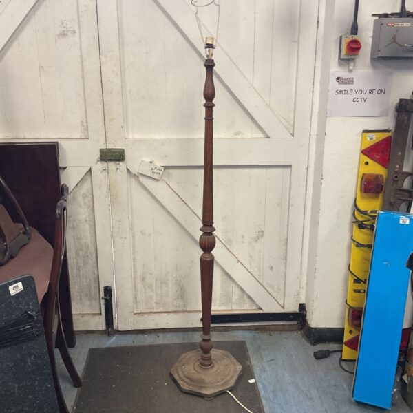 Vintage turned-wood floor lamp