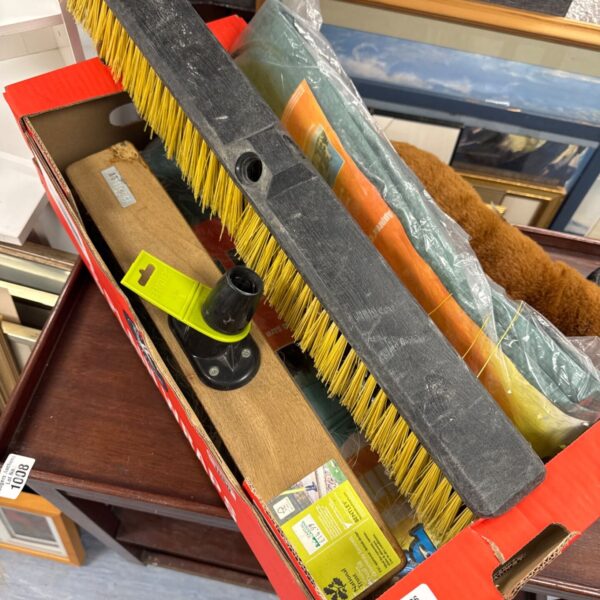 Two new broom heads with a new 3.4m x 4.4m tarpaulin