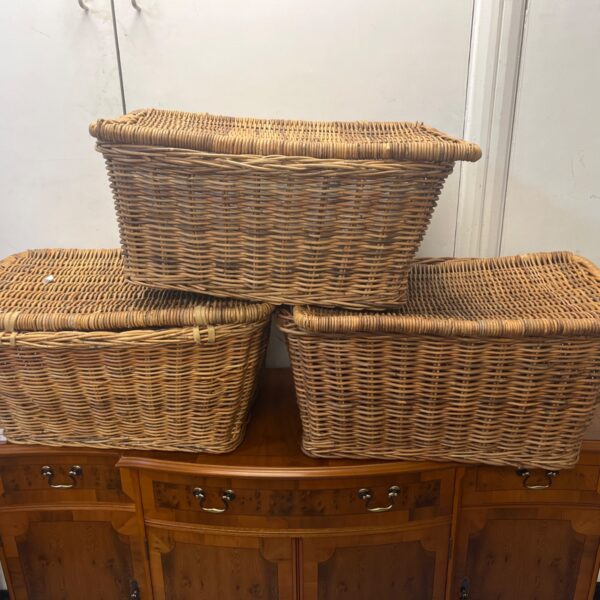 3 large wicker baskets
