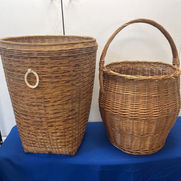 2 wicker laundry baskets