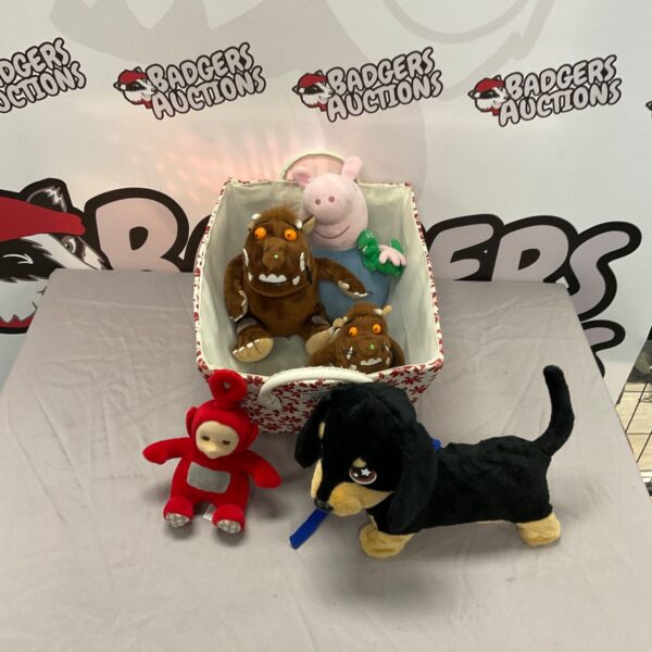 Basket of soft toys inc Pepper pig
