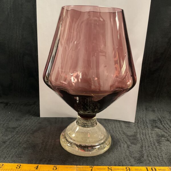 Vintage mid century italian Empoli art glass brandy snifter or balloon glass