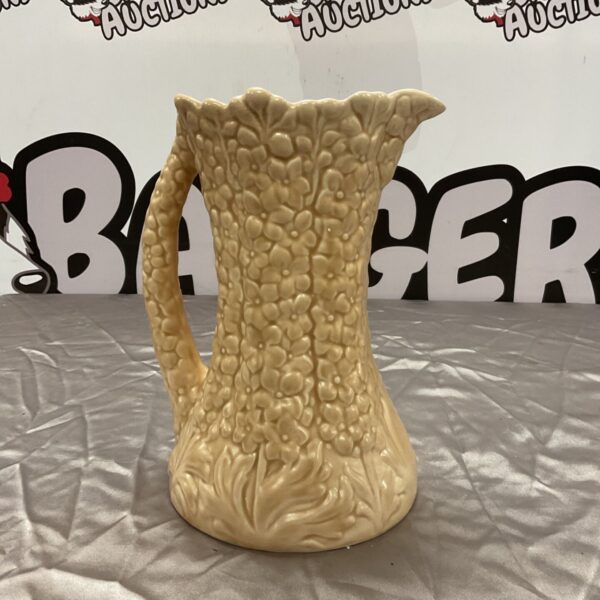 Large Sylvia’s Mid Century Hollyhock Pattern Jug 9”tall