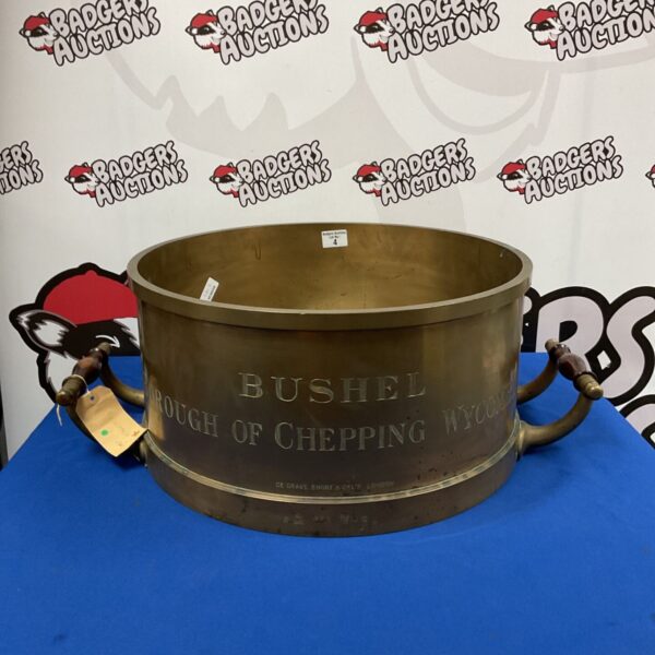 Large Antique brass bushel inscribed borough of chepping Wycombe by de grave & co ltd london