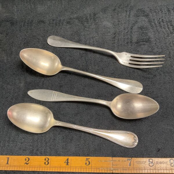 Three Christofle 800 silver spoons and one fork 211g