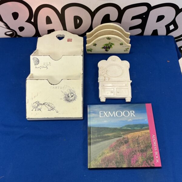 Two letter racks and Exmoor Address book