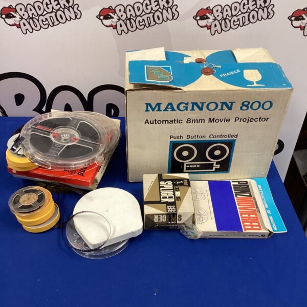 Vintage Magnon 800 8mm movie projector with original box.