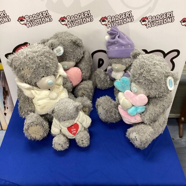 Lot of five Me to You teddy bears, collectible plush toys.