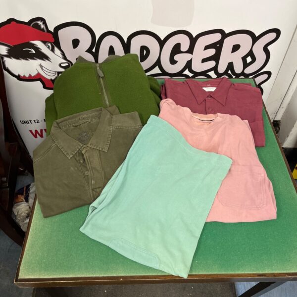 Men's fleece jacket within a box lot of clothing.