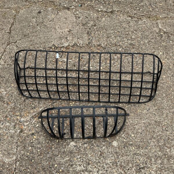 Vintage metal trough planters for wall or window display.