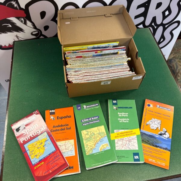 Vintage Michelin European road maps collection for collectors and travel enthusiasts.