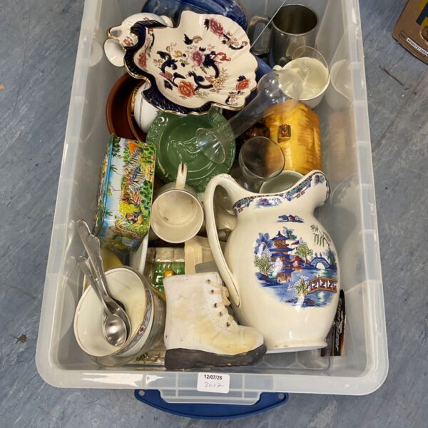 Mixed lot of antique and decorative ceramics including a large vase.