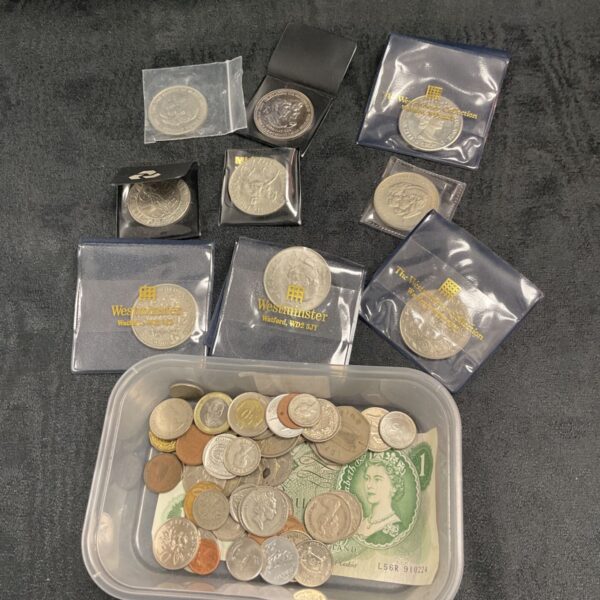 Mixed coin collection in Westminster Collection case.