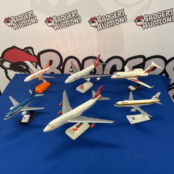 Six model aircraft including Virgin, Quantas and Easyjet.