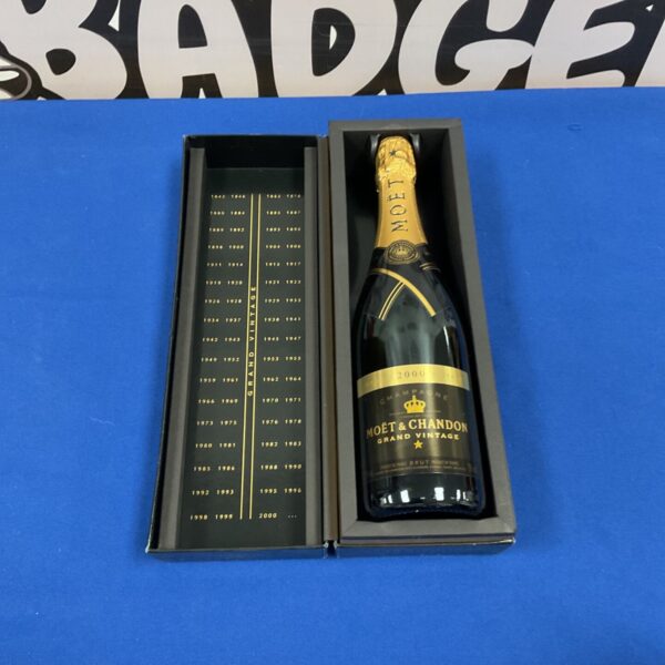 2000 Moet & Chandon Grand Vintage champagne in its display box.