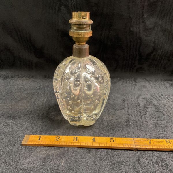 Vintage Murano glass table lamp with bubbled glass texture.