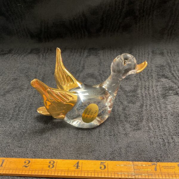 Elegant Murano glass duck with 24ct gold decoration.