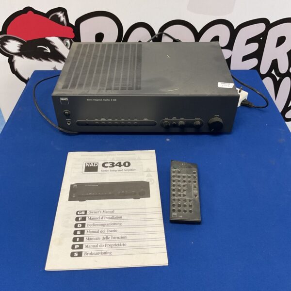 Vintage NAD C340 stereo amplifier, classic hi-fi audio equipment.