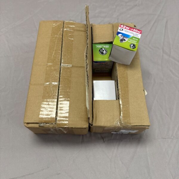 Two boxes of Neostar GU10 spotlight bulbs in original packaging.