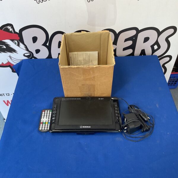 Vintage Nikkai portable television monitor in used condition.
