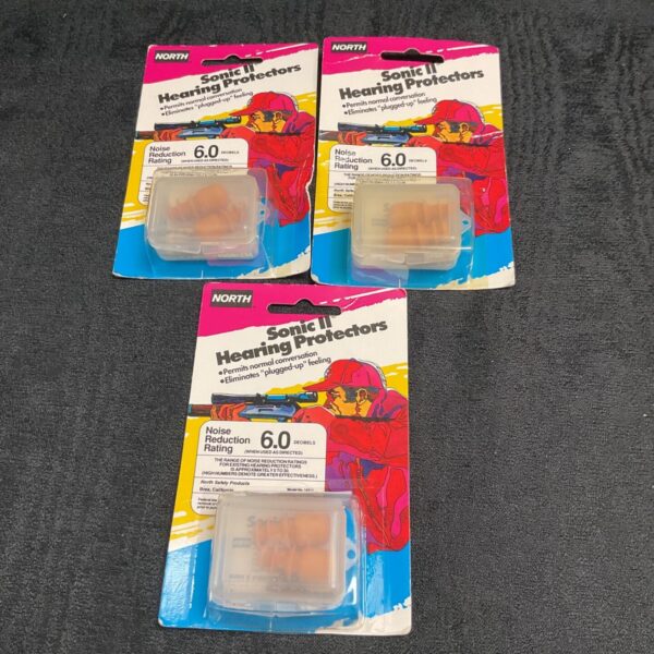 Three North Sonic hearing protectors with 6.0 decibel noise reduction.